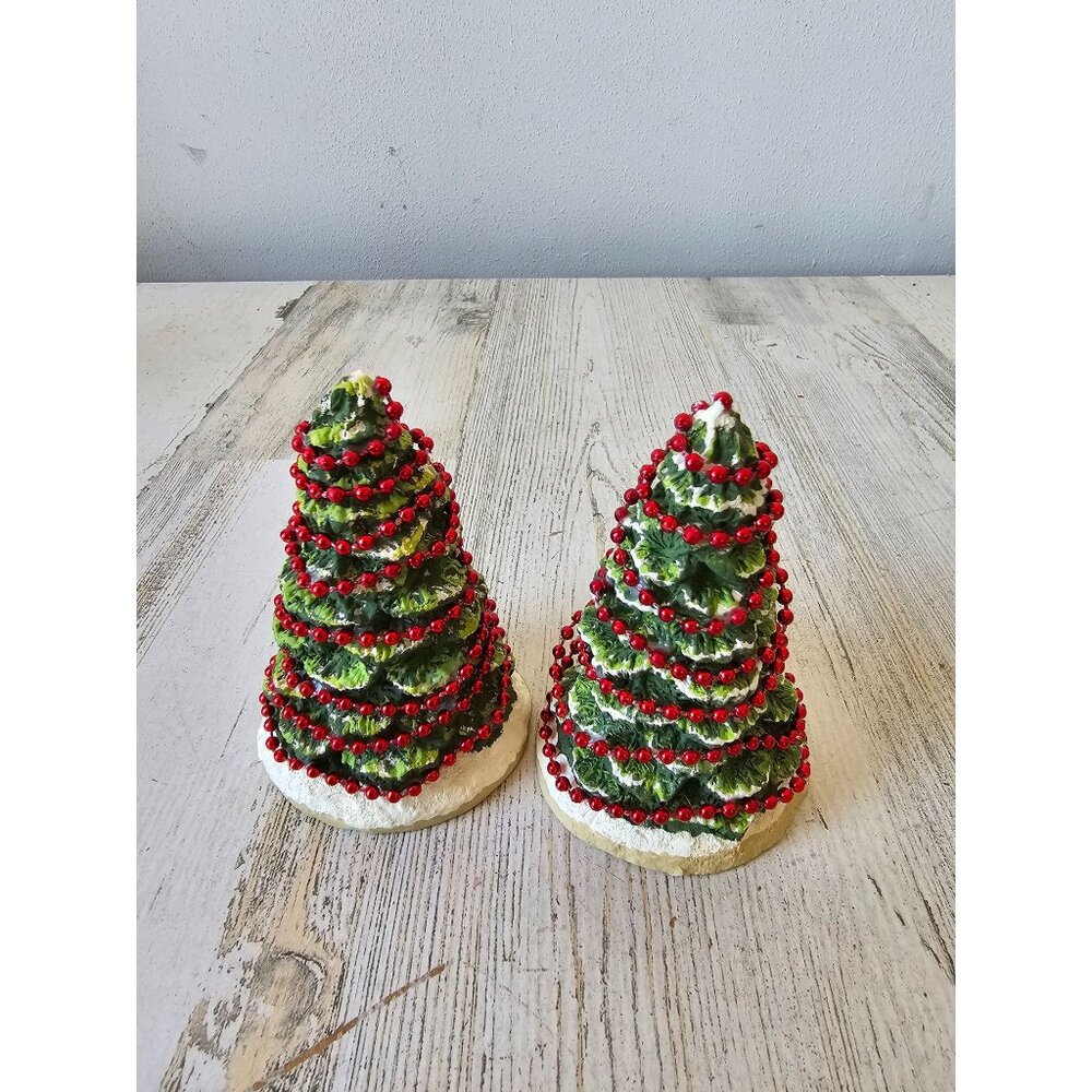 Vintage mini tree garland red village‎ set Xmas decor